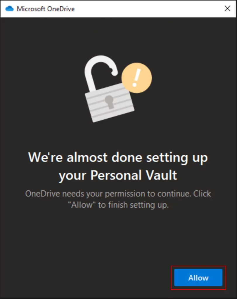 Allow personal vault